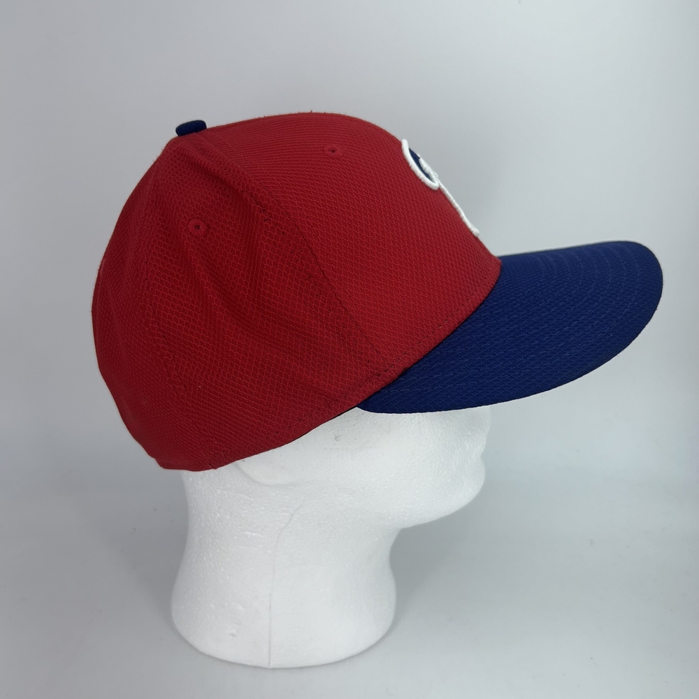 Philadelphia Phillies Hat Cap Fitted Mens 7 1/2 Red Blue MLB Baseball New Era - Picture 3 of 8